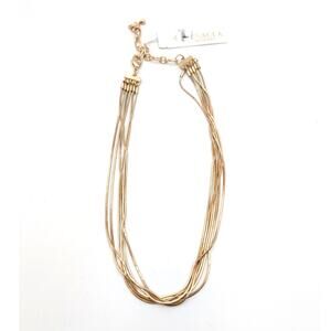 Panacea Multi Layered Gold color Beautiful Chain Necklace with Lobster Clasp